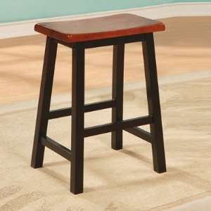  Aloha 24 Stool in Oak and Black [Set of 2]