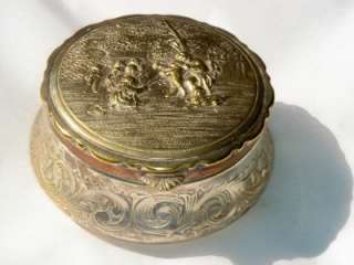 Figural Continental Silver Jewelry Casket Trinket Box  