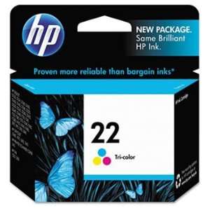  HP 22 Ink Cartridge, 165 page Yield, Tri Color Office 