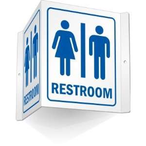 Rest Rooms (with graphic) Alumm Projecting Sign, 5 x 6 