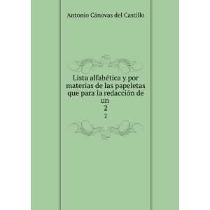   para la redacciÃ³n de un . 2 Antonio CÃ¡novas del Castillo Books