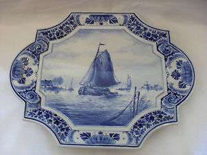 Excellent Delft blue PORCELEYNE FLES WALL PLAQUE WATERSCAPE  