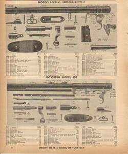 1957 MOSSBERG AD MODEL 44 45 RIFLE PARTS LIST  