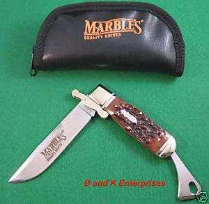 MARBLES STAG BONE Safety Folder knife/knives New In Box  
