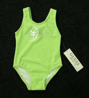 New $32 Guess Lime Green One Piece Swimsuit Girls 3T  
