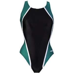  Dolfin Swimwear Traditional Team Panel Swimsuit BLACK 