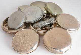   HIGH QUALITY 14K GOLD FILLED POCKET WATCH CASES SCRAP 380+grams  