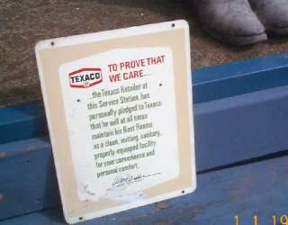   old Texaco Oil Gasoline Restroom Key Holding Sign Gas Service Station