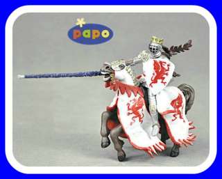18 BBI Warriors of World Papo Medieval Knight with Dragon King Horse 