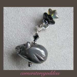 Cornerstoregoddess Hematite Gerbil Hamster Mouse Charm  