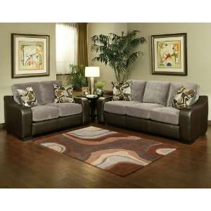  2pc Traditional Modern Fabric Sofa Set, BN MON S1