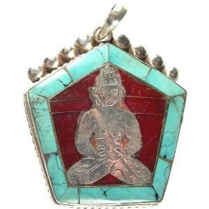  Amitabha Buddha Pendant   Sterling Silver 