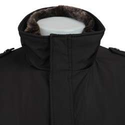 MARC NEW YORK Mens Faux Fur Lined Coat Jacket black XXL  