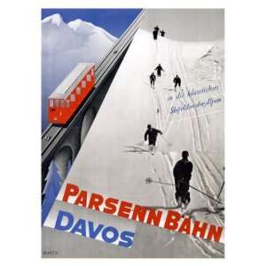  Parsenn Bahn Giclee Poster Print by Kurtz , 18x24