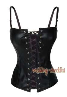 Picture of Black Genuine Leather CORSET GOTHIC Lace Up Bustier 6XL 