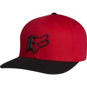  Fox Racing Off Beat Flexfit Hat   Small/Medium/Red 