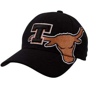   Zephyr Texas Longhorns Black Side Swipe Z Fit Hat