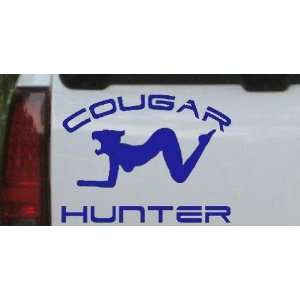 8in X 6.1in Blue    Cougar Hunter Funny Car Window Wall Laptop Decal 