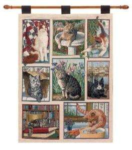 KITTY CORNER ~ CATS & KITTENS Tapestry Wall Hanging  