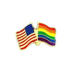 Rainbow/USA Flags Lapel Pin 