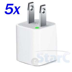 5x USB Power Adapter Wall Charger Plug iPhone iPod  