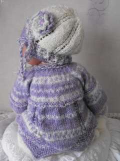 GIRLS KNITTED HAT AND SHORTS SET FOR 21/24 REBORN BABY  