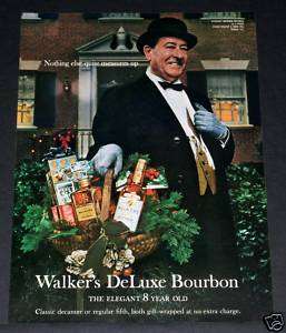1964 OLD MAGAZINE PRINT AD, WALKERS DELUXE BOURBON & CHRISTMAS  