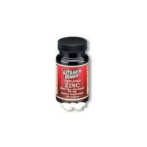  Vitamin Power Chelated Zinc 50 mg 500 Tablets Health 