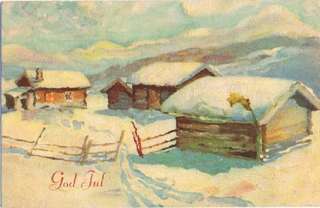 Postcard 933420 Danish Farm Winter Christmas  