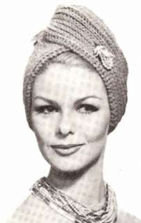 Vintage Turban Hat Head Wrap Scarf Cap Knitting PATTERN  