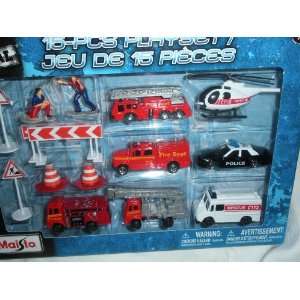  Maisto Metal 15 pc Emergency Vehicles Toys & Games