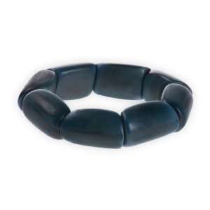 Andean Collection Fair Trade Tagua Riverbed Bracelet (Midnight Teal)