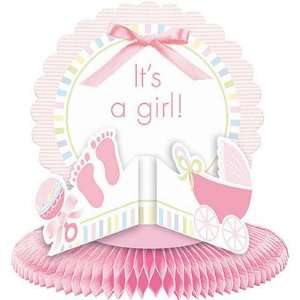   Baby Girl Soft Pink Its a Girl Honeycomb Centerpiece Toys & Games