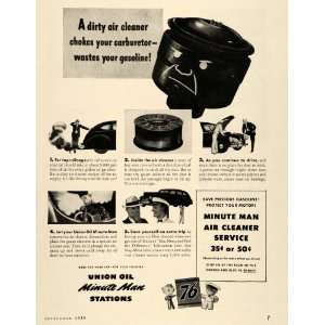  1943 Ad Union 76 Minute Man Carburetor Air Cleaner WW2 