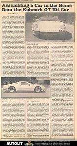 1979 Kelmark GT VW Mazda Rotary Kit Car Mag Article  