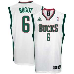 adidas Milwaukee Bucks #6 Andrew Bogut White Replica Basketball Jersey 