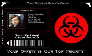 Virus Outbreak Survival Squad ID Card Resident Evil  