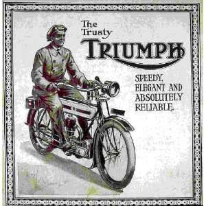  Triumph Motorcycle Advertising Print Retro Vintage 1906 