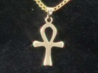 Pendentif Croix de vie Egyptienne Anck plaqué or+chain  
