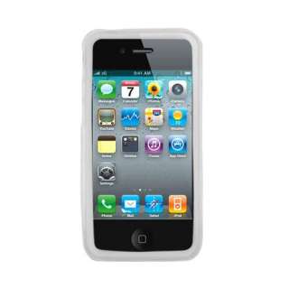Apple iPhone 4S White Rubber Silicone Skin Cover Case  