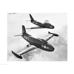  High angle view of two fighter planes in flight 24.00 x 18 