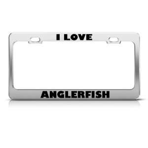  I Love Anglerfish Fish Animal Metal license plate frame 