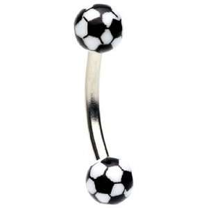  Soccer Ball Eyebrow Ring   