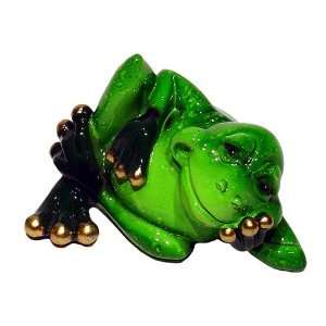  Lazy Glossy Green Frog Figure