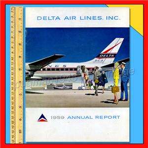 DELTA AIRLINES 1959 ILLUSTRATED ANNUAL REPORT NEW DC 8 & CONVAIR 880 