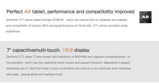 Zenithink C71 Cortex A9 1GB DDR 8GB HD zt280 Capacitive touch screen 