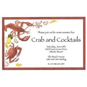 Lobster, Custom Personalized Oyster Or Lobster Roast Invitation, by 