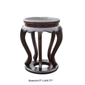  Natural Wood Chinese Vintage Design Drum Stool