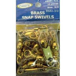   Choice Size 3/0 Brass Snap Swivels   12 pack