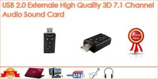 USB Audio 3D 7.1 Channel External Sound Card MIC Speaker Laptop Xbox 